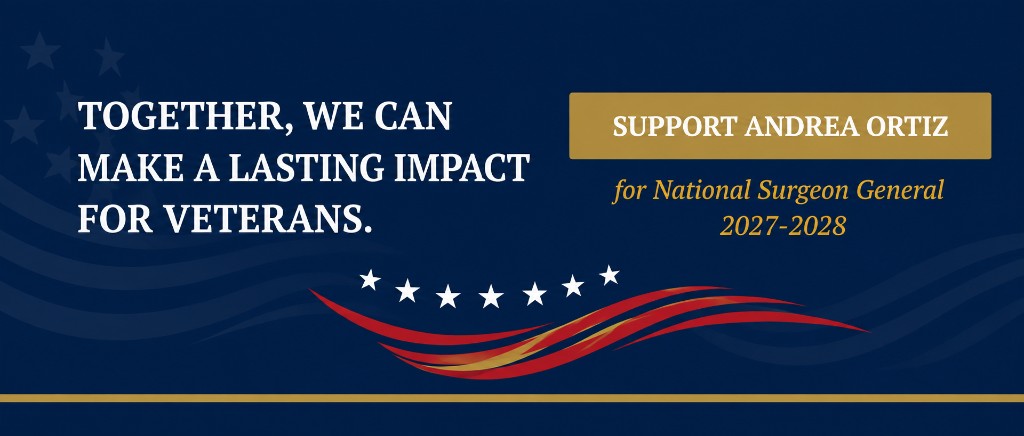 Andrea Ortiz campaign closing banner for National Surgeon General 2027-2028